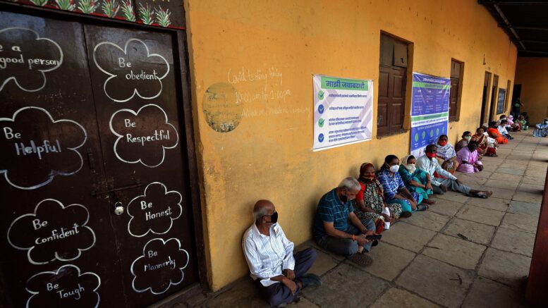 A vaccination centre in India